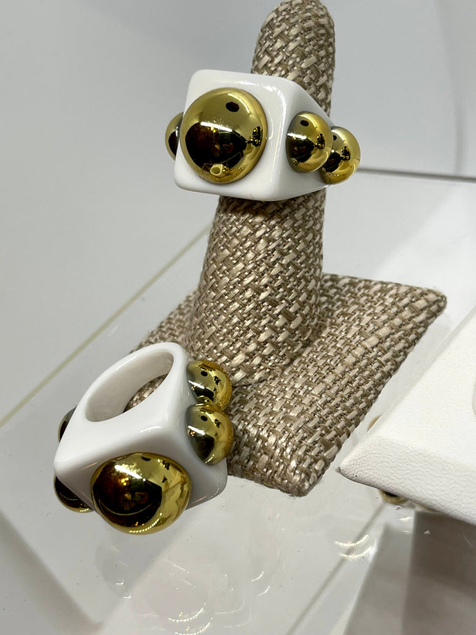 Ring Square Studded