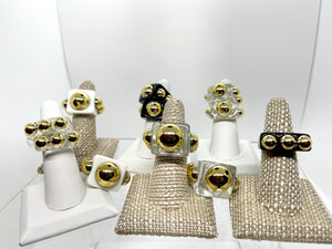 Ring Thin Square Studded