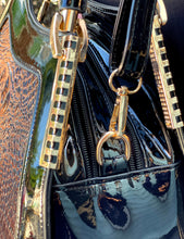 Load image into Gallery viewer, Handbag Crocodile Black Patent Duo
