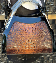 Load image into Gallery viewer, Handbag Crocodile Black Patent Duo
