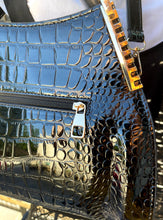 Load image into Gallery viewer, Handbag Crocodile Black Patent Duo
