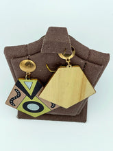 Load image into Gallery viewer, Earrings African Pattern Painted Pentagon Studs
