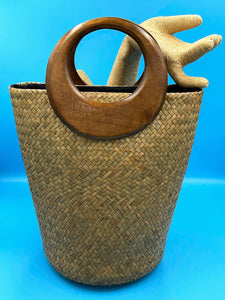 Handbag Deep Bucket Woven Straw