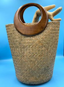 Handbag Deep Bucket Woven Straw
