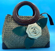 Load image into Gallery viewer, Handbag Flower Petal Rattan Bucket
