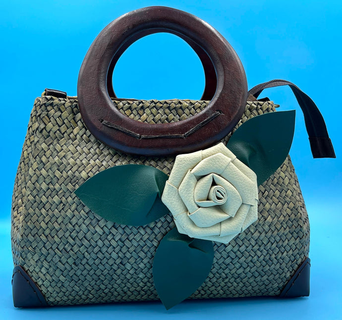 Handbag Flower Petal Rattan Bucket