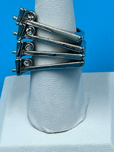 Load image into Gallery viewer, Ring 3-D Curve Geometric White Zircon
