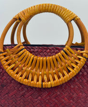 Load image into Gallery viewer, Handbag Handmade Rattan Woven Red Straw

