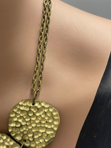 Necklace Hammered Geometric Disc