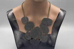 Necklace Hammered Geometric Disc