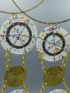 Necklace 5-Tier Beaded Disc & Copper