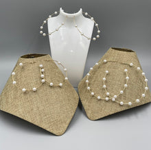 Load image into Gallery viewer, Earrings Open Hoops | Scattered Simulated Pearls
