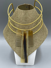 Load image into Gallery viewer, Necklace Choker 3-Tier  3&quot;  Matte Gold Plated Brass
