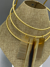 Load image into Gallery viewer, Necklace Choker 3-Tier  3&quot;  Matte Gold Plated Brass
