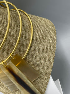 Necklace Choker 3-Tier  3"  Matte Gold Plated Brass