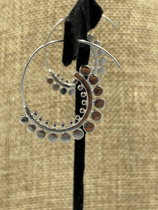Earrings Spiral Metal Hook Hoops Ring Cut-Outs