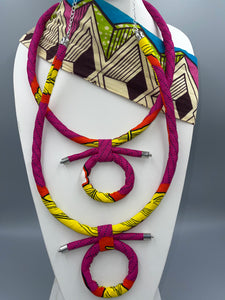 Necklace Single African Wax Rope Matching Pendant