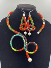 Load image into Gallery viewer, Necklace African Wax Single Rope Designer Hoop Style
