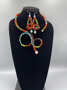 Necklace African Wax Single Rope Designer Hoop Style