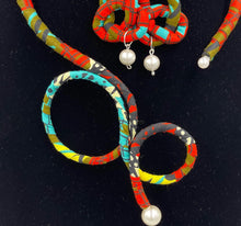 Load image into Gallery viewer, Necklace African Wax Single Rope Designer Hoop Style
