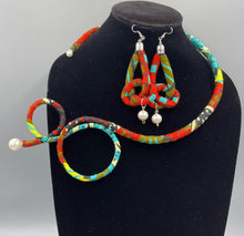 Load image into Gallery viewer, Necklace African Wax Single Rope Designer Hoop Style
