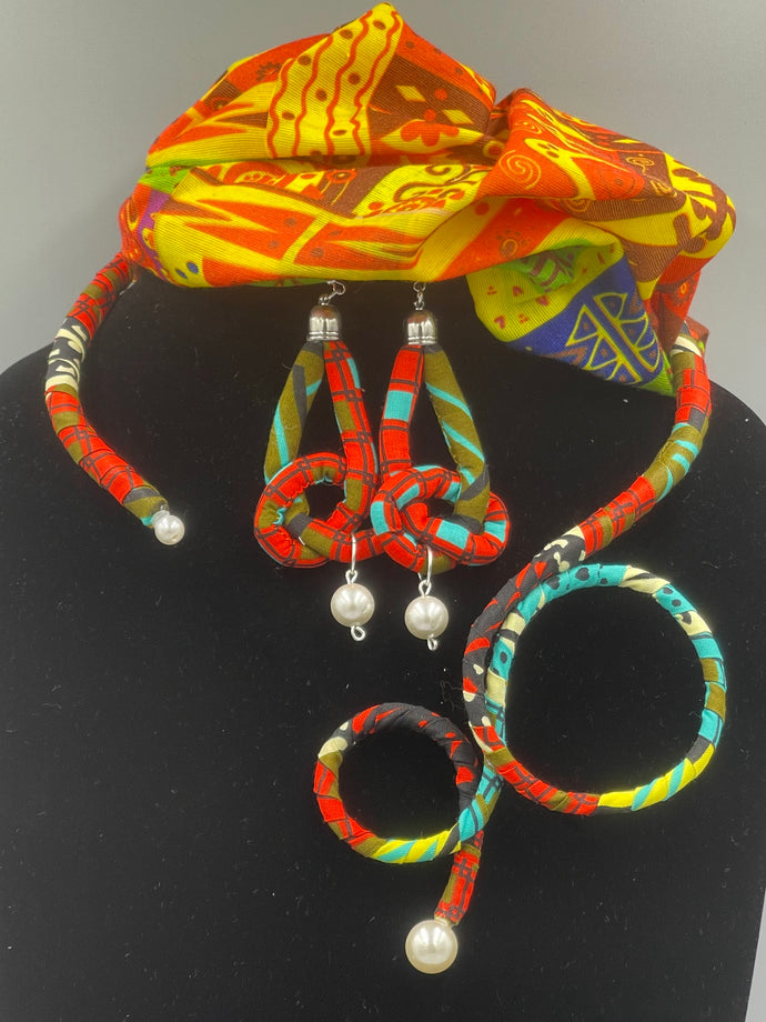 Necklace African Wax Single Rope Designer Hoop Style