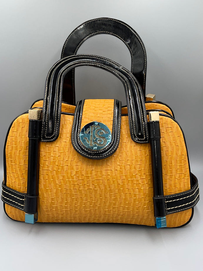 Handbag Box Pattern Vegan Leather Tote