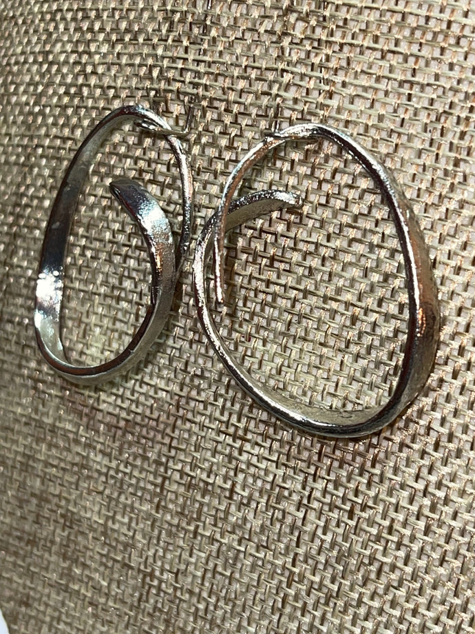 Earrings Vintage Spiral Hoops Hook Lock