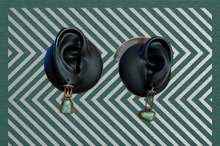 Load image into Gallery viewer, Earrings Natural Stone Antique Silver Drop Geometric Danglers
