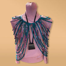 Load image into Gallery viewer, Multi Strand Ethnic Wax Fabric Pull Over Necklace
