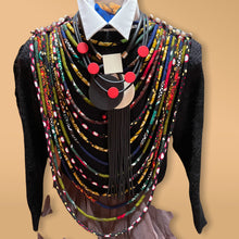 Load image into Gallery viewer, Necklace Shawl Ethnic Wax Fabric 38&quot; Drape Pullover
