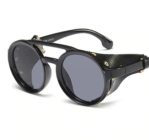 Steampunk Goggle Leather on Black Frames Lens