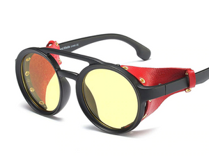 Steampunk Goggle Leather on Black Frames Lens