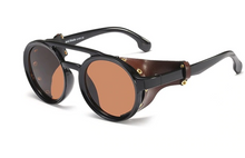 Load image into Gallery viewer, Steampunk Goggle Leather on Black Frames Lens
