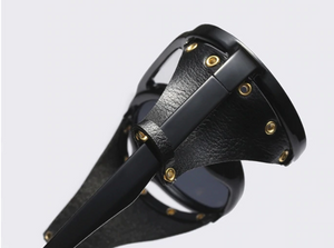 Steampunk Goggle Leather on Black Frames Lens