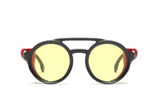 Load image into Gallery viewer, Steampunk Goggle Leather on Black Frames Lens
