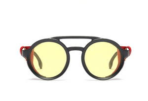 Steampunk Goggle Leather on Black Frames Lens