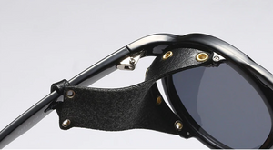 Steampunk Goggle Leather on Black Frames Lens