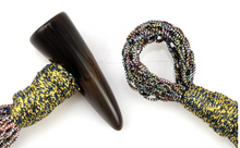 Load image into Gallery viewer, Metallic Taffeta Flower Petal Danglers with Crystals Button Hook &amp; Eye Closure
