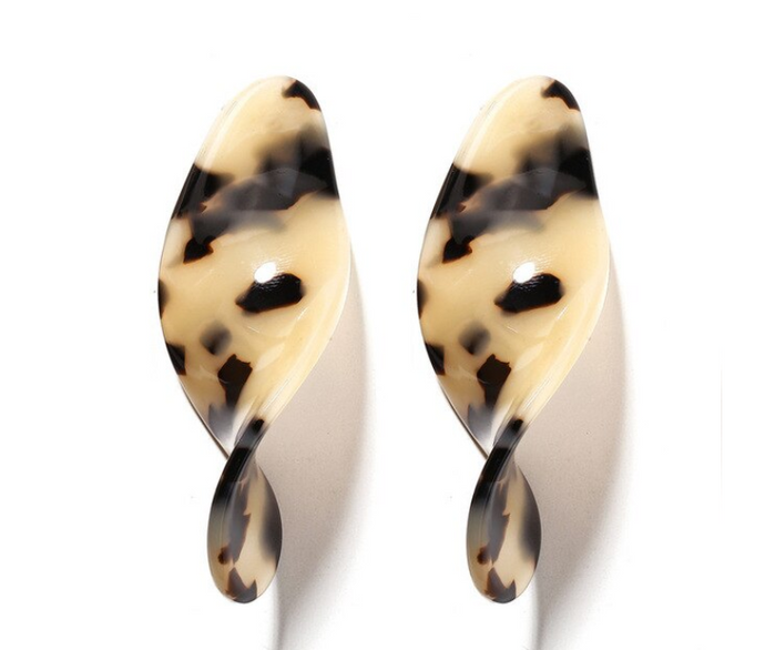 Celluloid Acrylic Swirl Stud Earrings