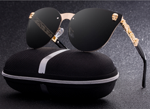 Load image into Gallery viewer, Gothic Skull Corner Rounded Cat Eye Rimless Framed Sunglasses
