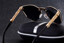 Load image into Gallery viewer, Gothic Skull Corner Rounded Cat Eye Rimless Framed Sunglasses
