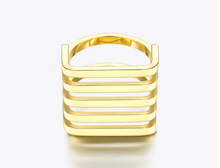 Load image into Gallery viewer, Stainless Steel Gold Plated 5 Rows Ring
