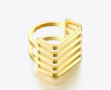 Load image into Gallery viewer, Stainless Steel Gold Plated 5 Rows Ring

