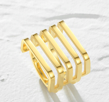 Load image into Gallery viewer, Stainless Steel Gold Plated 5 Rows Ring

