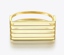 Load image into Gallery viewer, Stainless Steel Gold Plated Cuff 5 Rows Bracelet
