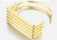 Load image into Gallery viewer, Stainless Steel Gold Plated Cuff 5 Rows Bracelet
