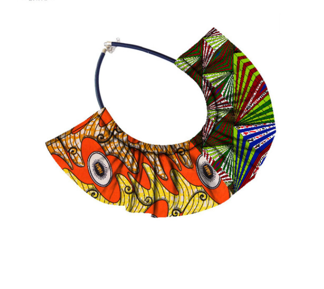 Vivid Ethnic Wax Fabric Bib Choker