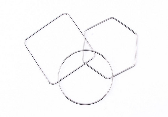 6 pc. Silver Plated Geometric Shapes Bracelets