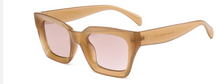 Load image into Gallery viewer, Tan Square Transparent Frames Light Brown Lens Sunglasses
